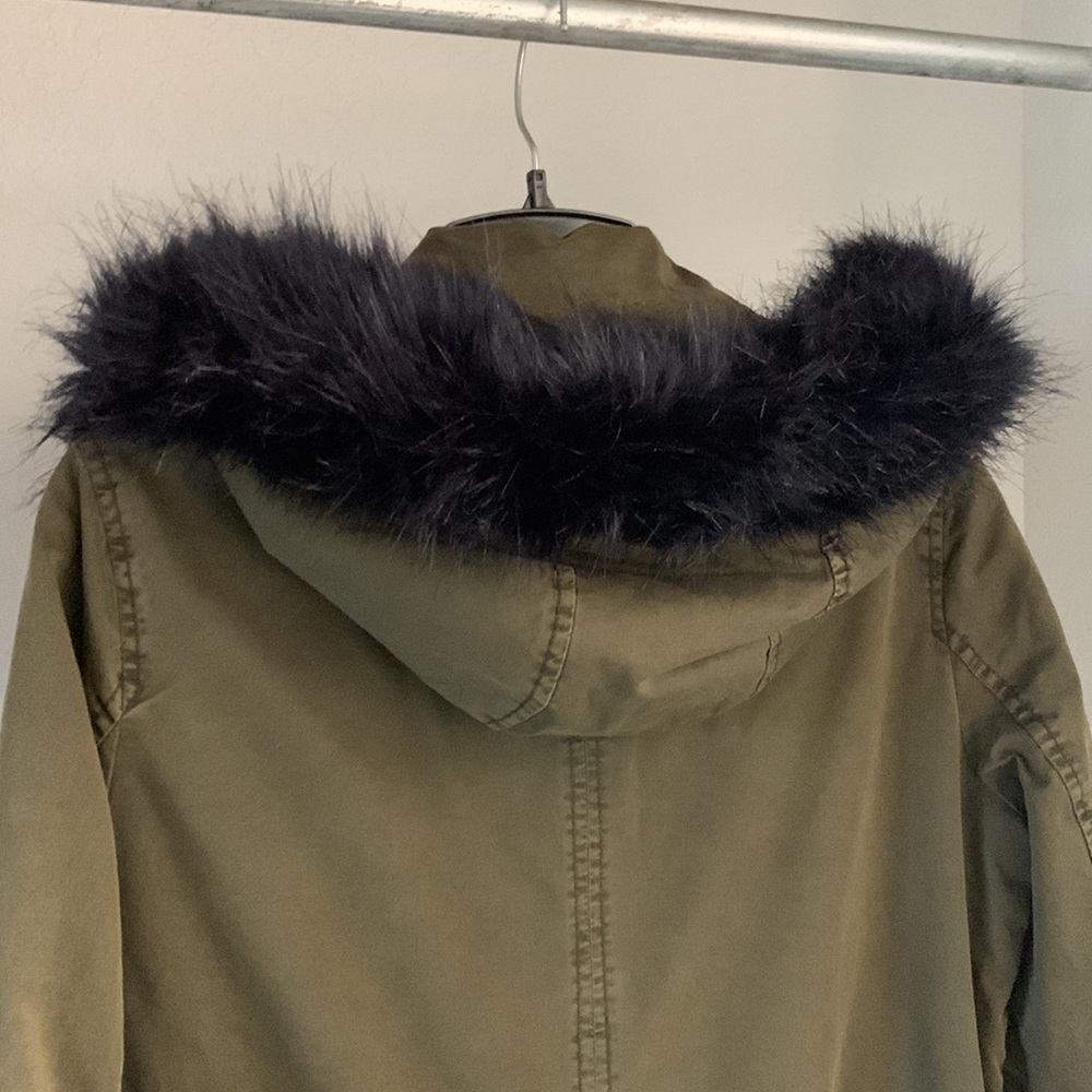 Anthropologie HEI HEI Richmond Hood Removable Faux Fur Anorak Jacket - Picture 7 of 8